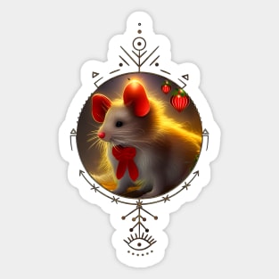 Cute little christmas mouse Sticker